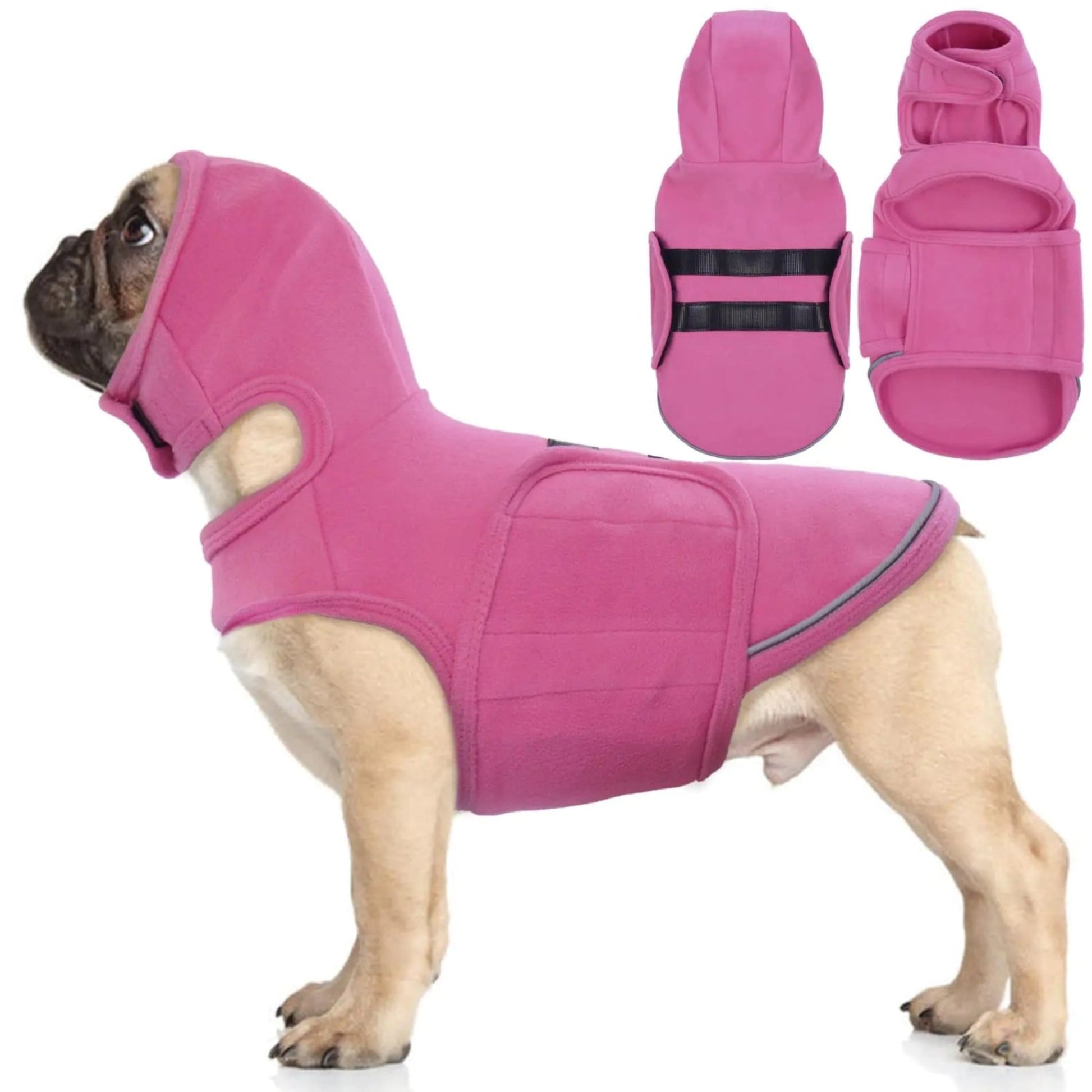 Lelepet Dog Calming Hoodie – Soft Dog Anxiety Shirt with Ear Cover | Comfy Reflective Vest for Fireworks, Thunderstorms & Separation