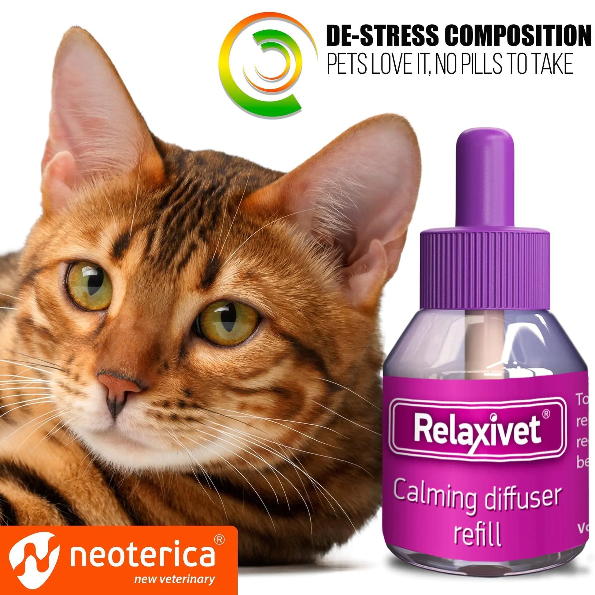 Calming Cat Diffuser Refill – 6 Pack Anti-Anxiety Pheromones for Feline Stress Relief