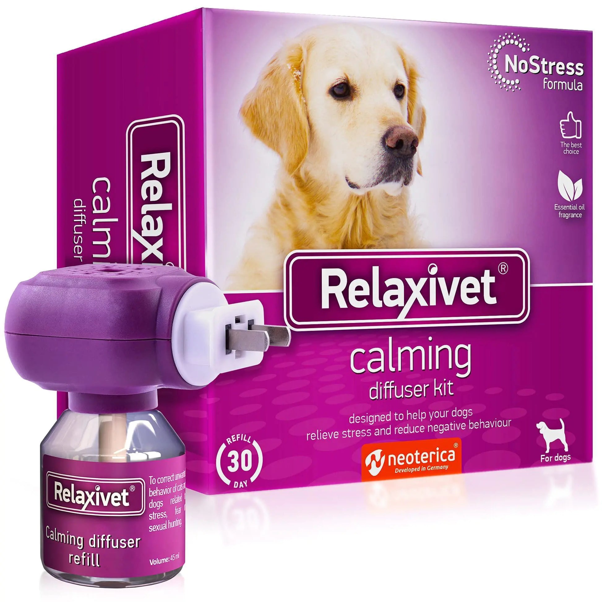 Calming Diffuser Kit for Dogs – Separation Anxiety & Stress Relief with Natural Pheromones